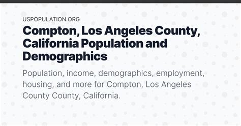 Compton, Los Angeles County, California Population | Income ...