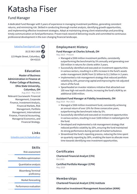 Fund Manager Resume Examples and Templates | ResumeCat