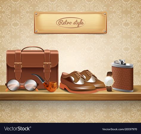 Gentleman accessories realistic Royalty Free Vector Image