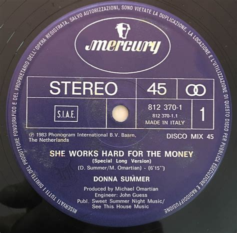 Donna Summer – She Works Hard For The Money (1983, Vinyl) - Discogs