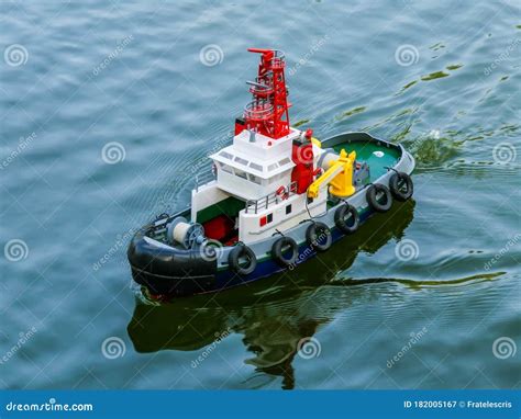 Toy Ship Sails on the Water - RC Boat - Remote Control Boat Stock Image - Image of figure ...