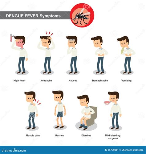 Dengue Fever Symptoms Cartoon Vector | CartoonDealer.com #65770861