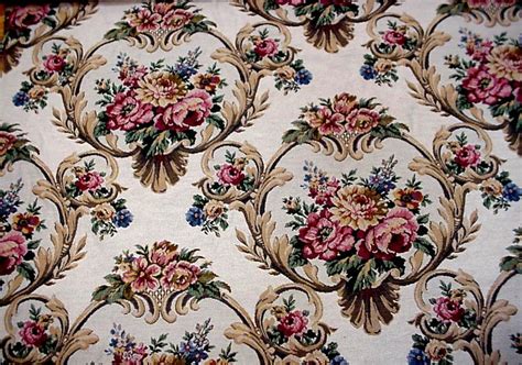 Floral Tapestry Fabric Vintage Rose Pattern Heavy Woven | Etsy