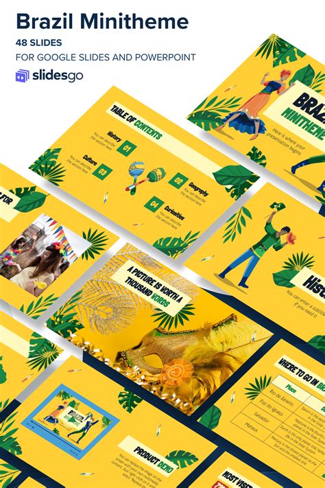 Brazil Minitheme Microsoft Powerpoint, Largest Countries, Countries Of The World, Ppt Template ...