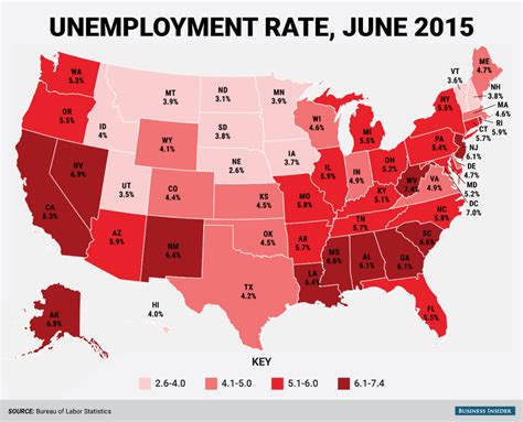 June state unemployment rate map - Business Insider