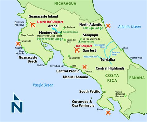 Costa Rica Expeditions / Costa Rica Map | Costa rica map, Costa rica ...