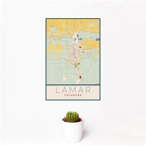 Lamar - Colorado Map Print in Woodblock — JACE Maps