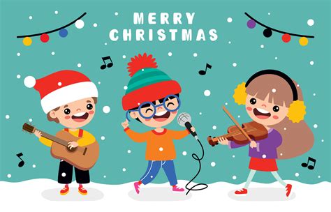 Cartoon Kids Singing At Christmas 35861842 Vector Art at Vecteezy