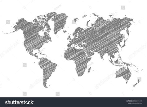 Map World Sketch Line Outline Digital Stock Vector (Royalty Free) 1723873471 | Shutterstock