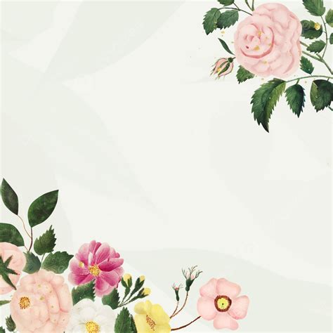 Background Vektor Ilustrasi Bingkai Bunga Antik, Daun Daun, Floral ...