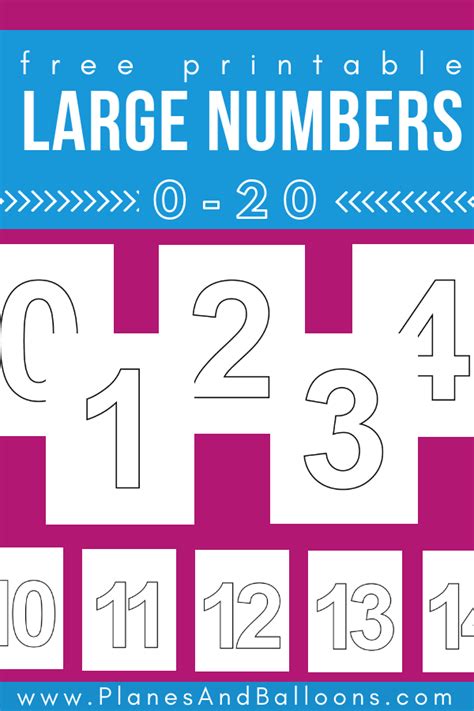 Free Large Printable Numbers 1-20 PDF | Learning numbers preschool, Printable numbers, Large ...