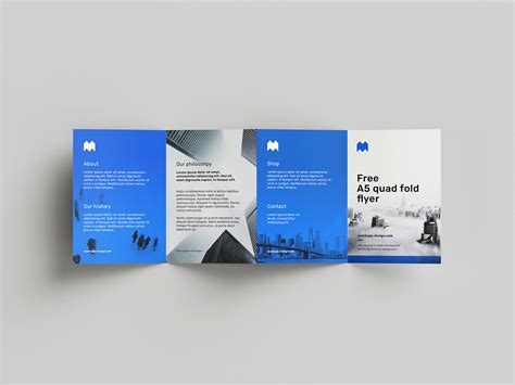 A5 Quad-Fold Flyer Free Mockup