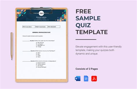 Free Sample Quiz Template - Download in Word, Google Docs, PDF | Template.net