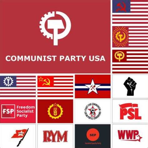 USA Party Flag Communist CPUSA BGF FRSO FSP Labor PLP PSL RCP RYM SEP ...