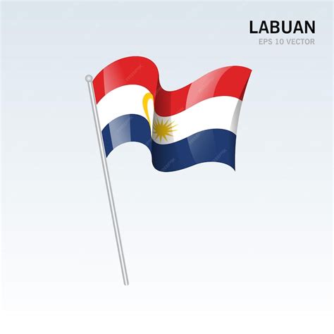 Premium Vector | Waving flag of labuan state and federal territory of ...