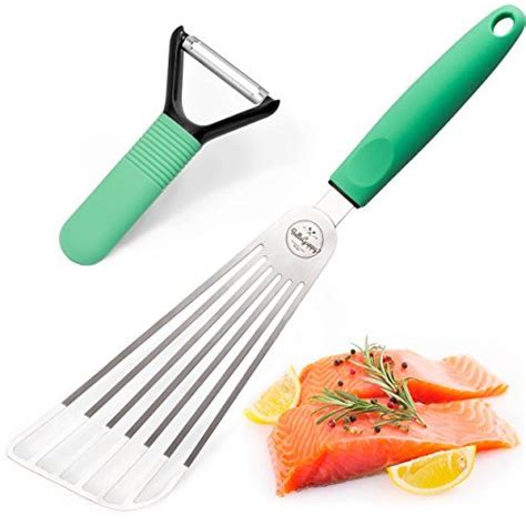 Fish Spatula Stainless Steel | Multipurpose Flexible Slotted Spatula with Non-Sl - Cooking Utensils