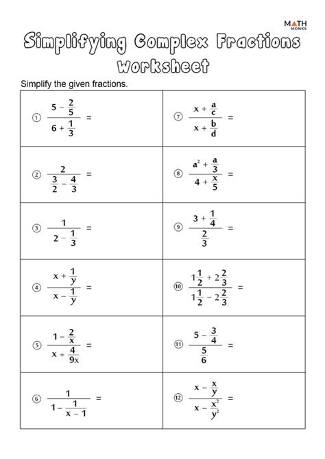 Simplifying Fractions Worksheets - Math Monks