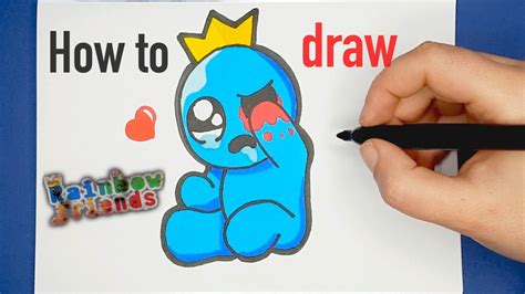 HOW TO DRAW BLUE RAINBOW FRIENDS CUTE AND EASY - HAPPY DRAWINGS - YouTube