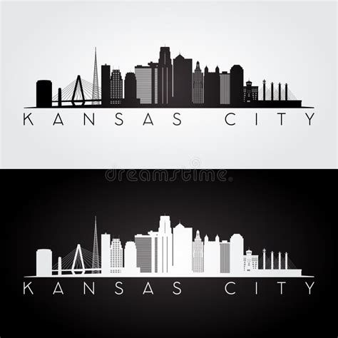 Kansas City Skyline Silhouette. Stock Vector - Illustration of silhouette, modern: 84579347