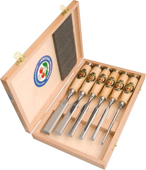 Kirschen 1101000 Number 1101 Firmer Chisel Set with Hornbeam Handles - Multi-Colour (6-Piece ...