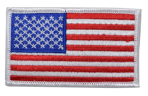 American Flag - White Border - Iron on Applique/Embroidered Patch - Walmart.com