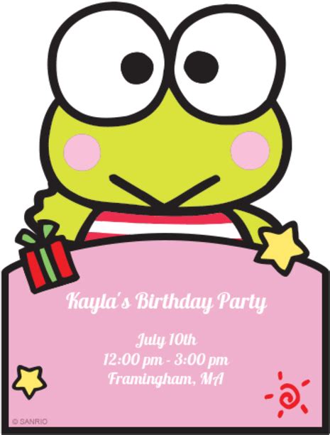 Download Keroppi Birthday Party Invitation | Wallpapers.com