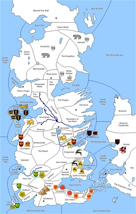 Game Of Thrones Houses Map - Maping Resources