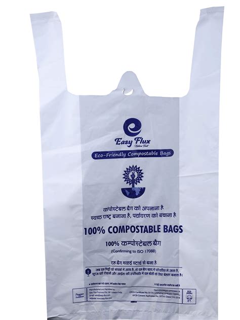 Buy Easy-Flux Biodegradable and Compostable Carry Bag (Size-16X20) - Pack of 50 Bags(white ...