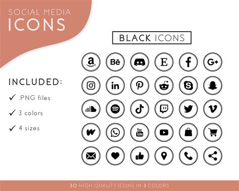 Social media icons Business card icons minimal icons simple | Etsy