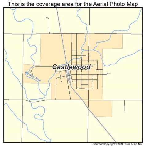 Aerial Photography Map of Castlewood, SD South Dakota