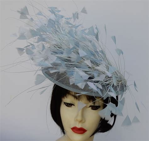 Pale Blue Feather Fascinator