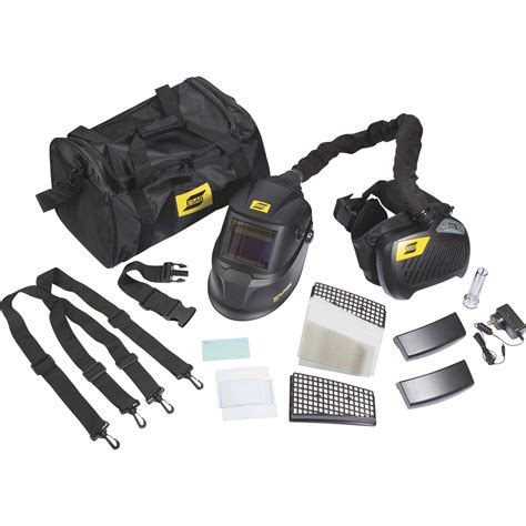 ESAB Freezone Savage A40 PAPR Welding Helmet with Grind Mode and Filter Blower System Solid ...