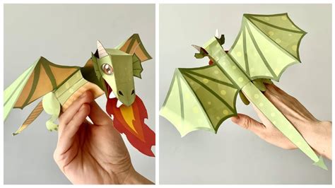 Paper Dragon Hand Puppet, Easy and Fun Crafts for Kids! Moving Wings ...