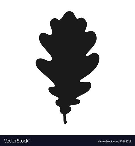 Silhouette oak leaf hand drawn autumn Royalty Free Vector