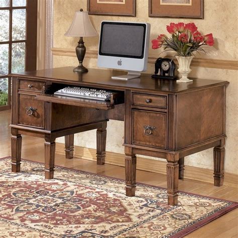 Ashley Furniture Hamlyn Office Desk in Medium Brown - H527-26