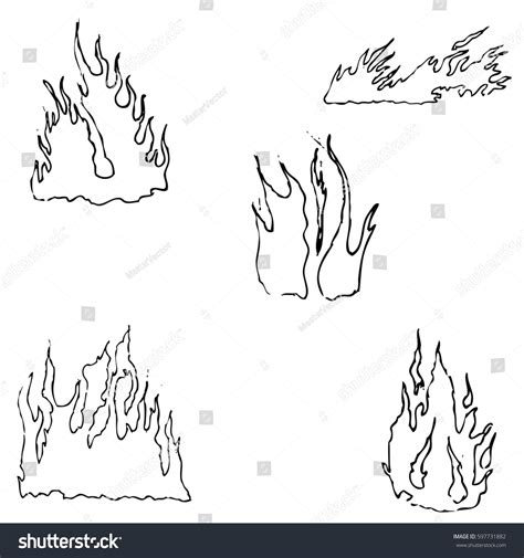 Fire Sketch By Hand Pencil Drawing: Stock-Vektorgrafik (Lizenzfrei ...