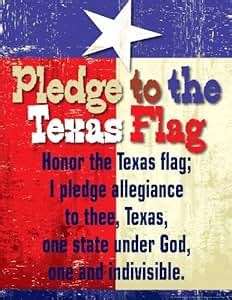 Amazon.com : NEW! Pledge to the Texas Flag Chart : Office Products ...