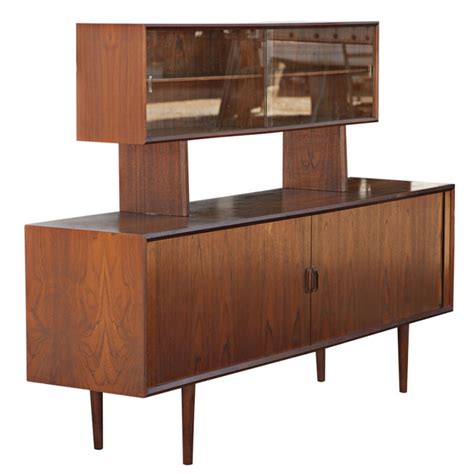 Mid Century Modern Danish Credenza with Floating Hutch at 1stdibs