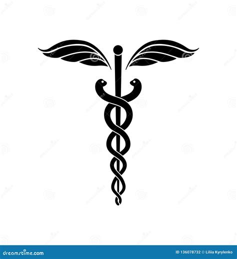 Caduceus Rod Of Asclepius Hermes Greek Symbol Snakes Vector ...