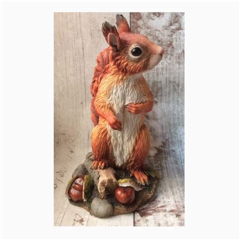 Red Squirrel Wildlife Sculpture. Colourful Hand Painted Animal - Etsy