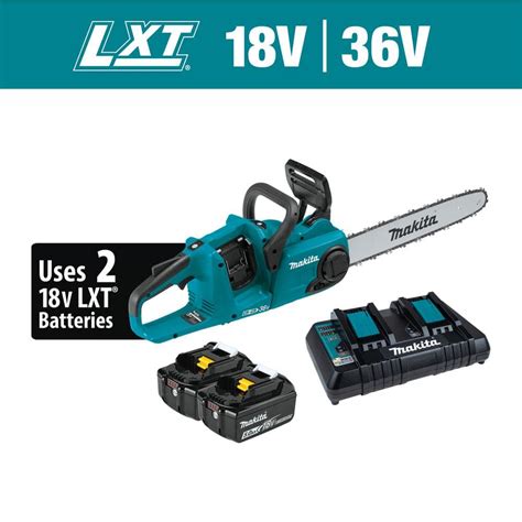 Makita LXT 16 in. 18V X2 (36V) Lithium-Ion Brushless Battery Chain Saw Kit (5.0Ah) XCU04PT - The ...