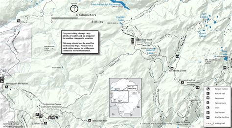 Yosemite National Park Lodging Map - Maps For You