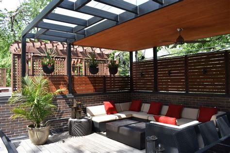 Steel Shade Structure - Chicago Roof Deck + Garden | Roof terrace design, Shade structure ...