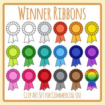 Winner Ribbons / Rosettes - Award Ribbon Simple Outlines Clip Art ...