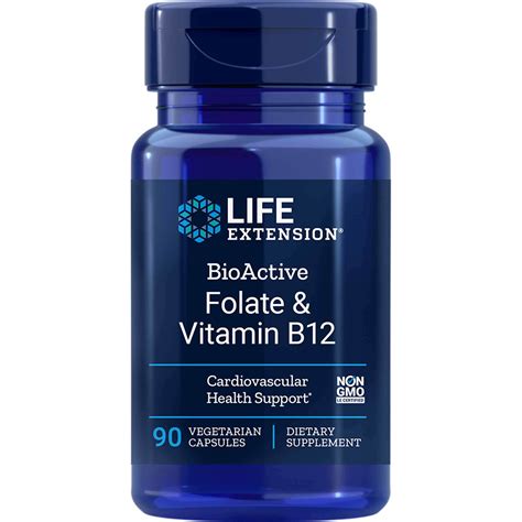 Buy BioActive Folate & Vitamin B12 - 90 capsules Supplement Online ...