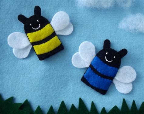 Bee Finger Puppet Bumblebee Puppet Felt Finger Puppet Honeybee Bumble Bee Finger Puppet Honey ...