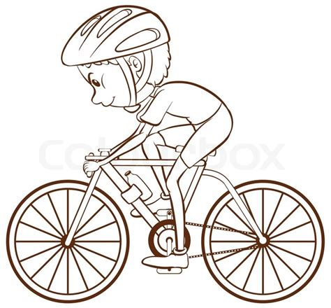 fahrrad mit kind und helm clipart schwarz weiß