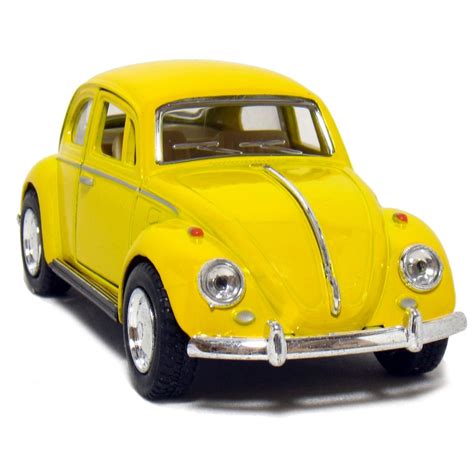 Kinsmart Yellow 1967 Classic Die Cast Volkwagen Beetle Toy With Pull ...