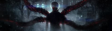 Dual Monitor Anime - Tokyo Ghoul Hd Wallper - 3840x1080 - Download HD Wallpaper - WallpaperTip