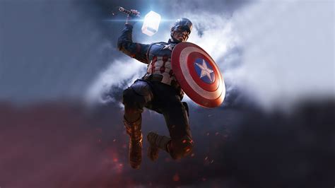 2048x1152 Captain America Mjolnir Artwork 4k Wallpaper,2048x1152 Resolution HD 4k Wallpapers ...